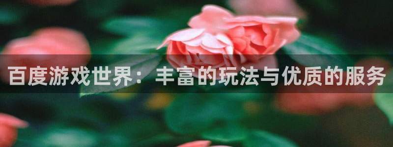  完美电竞充值中心客服电话：百度游戏世界：丰富的玩法与优质的服